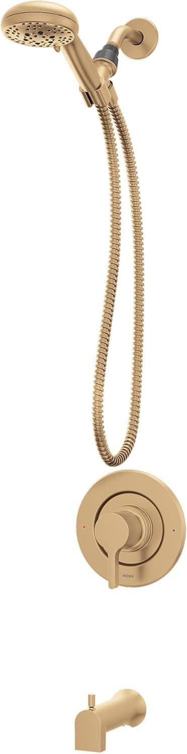Moen 82775BZG Beric Bronzed Gold Tub Shower Faucet 5-Spray Posi-Temp Trim New